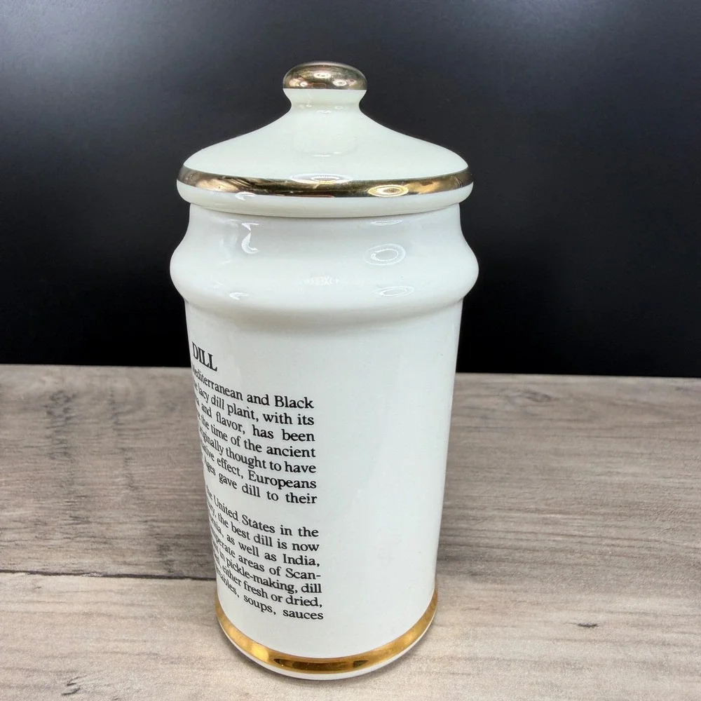 M.J.‎ Hummel Dill Spice Jar 1987 Danbury Mint Porcelain Gold Trim Made in Japan